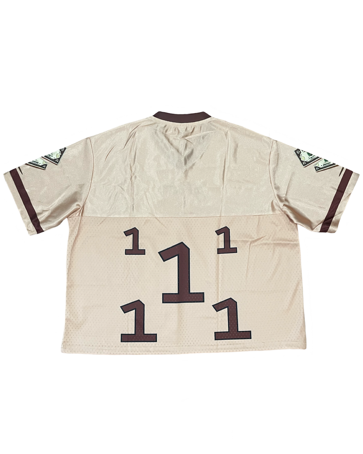 "PARLAY" BEIGE CROPPED FOOTBALL JERSEY