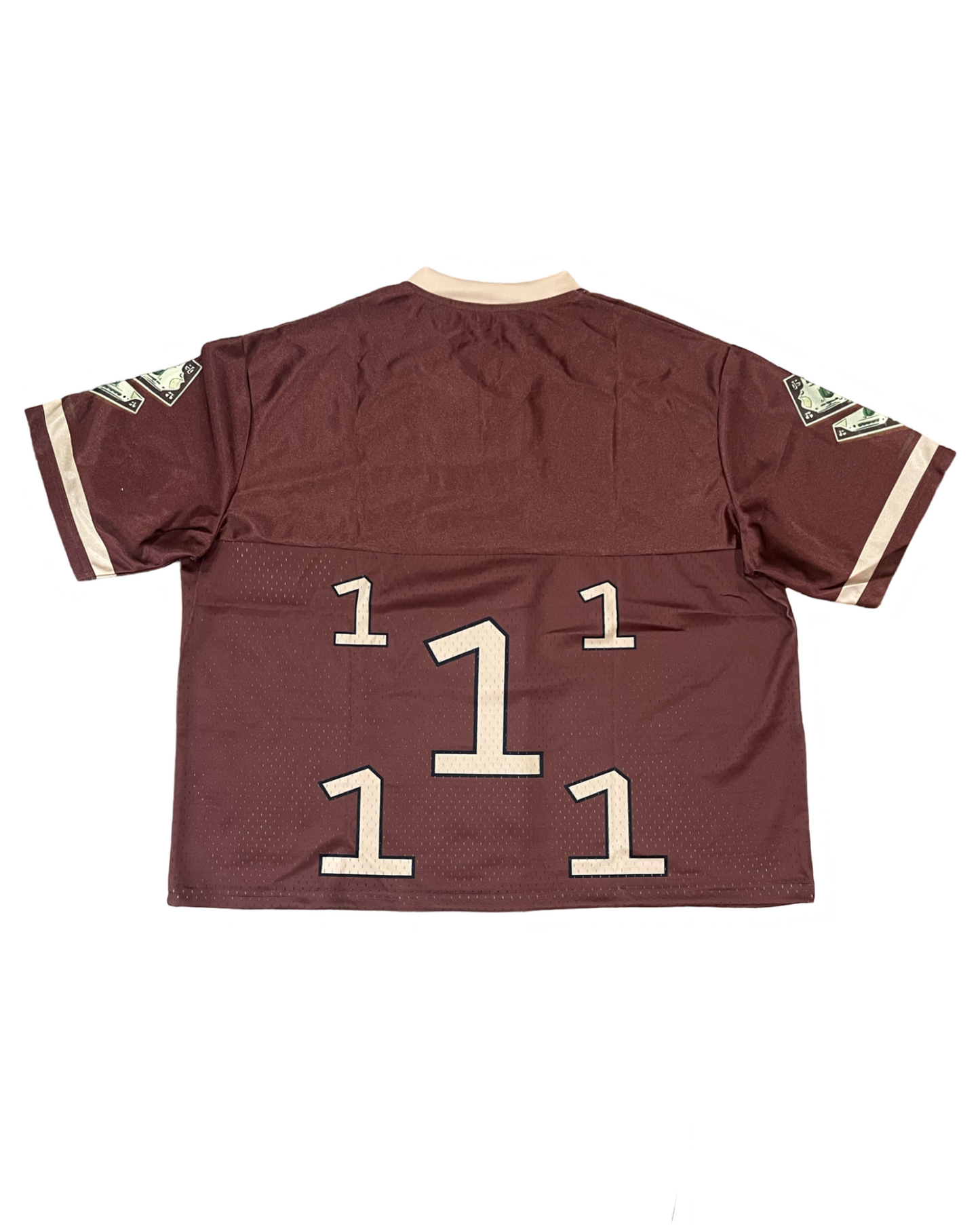 "PARLAY" BROWN CROPPED FOOTBALL JERSEY